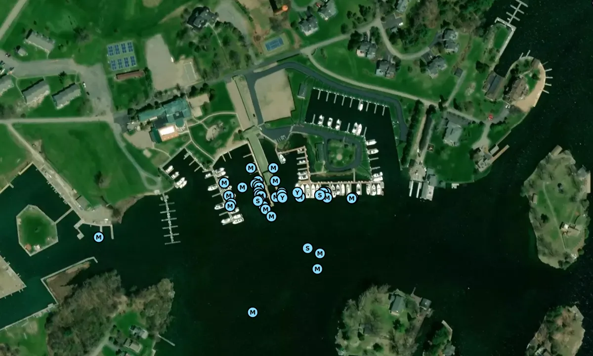 Satelite image of 1000 Island Yacht Club