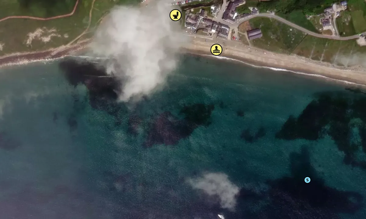 Satelite image of Aberdaron Beach