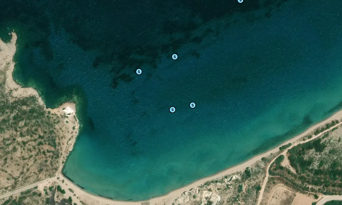 Satelite image of Achivadolimni Beach