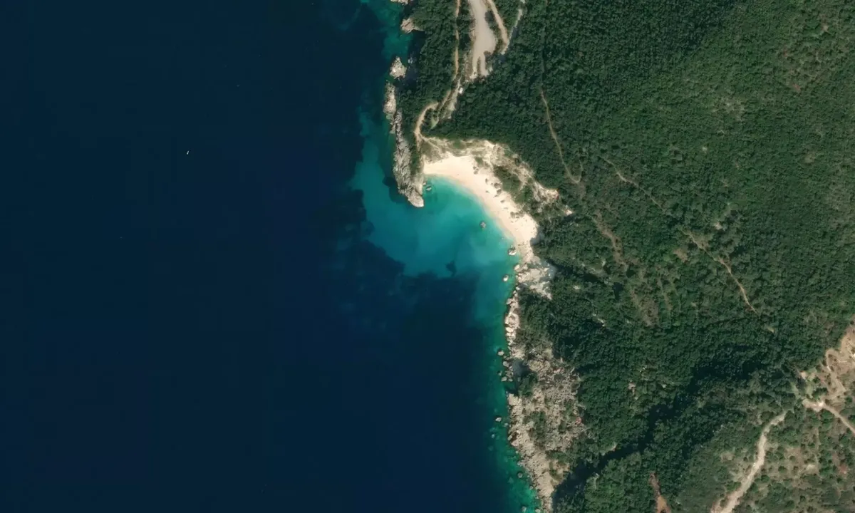 Satelite image of Agiofili Beach