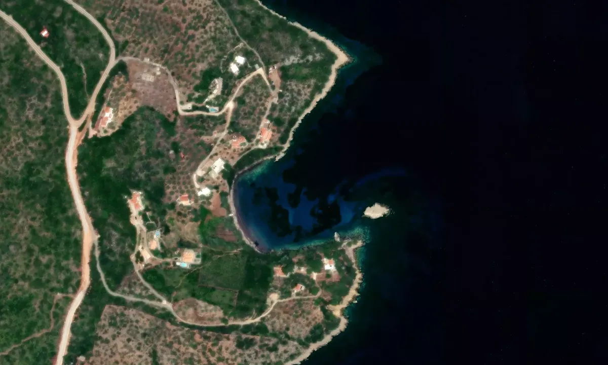 Satelite image of Agios Petros Bay