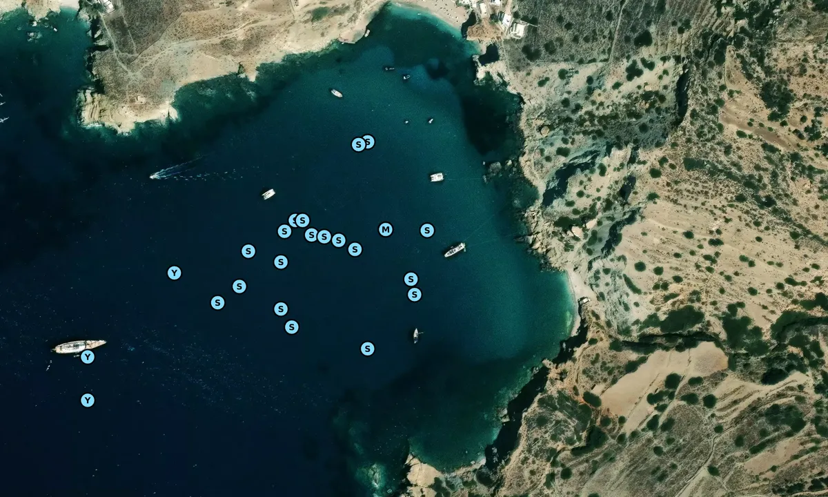Satelite image of Agkali Bay