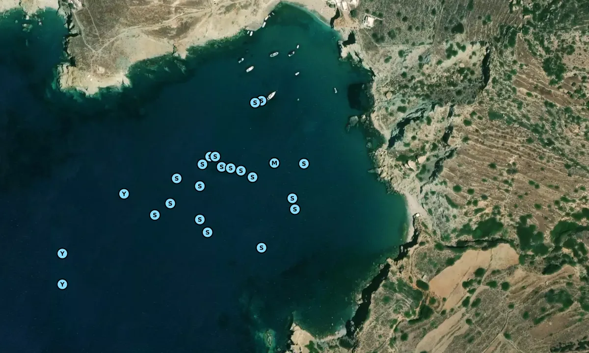 Satelite image of Agkali Bay