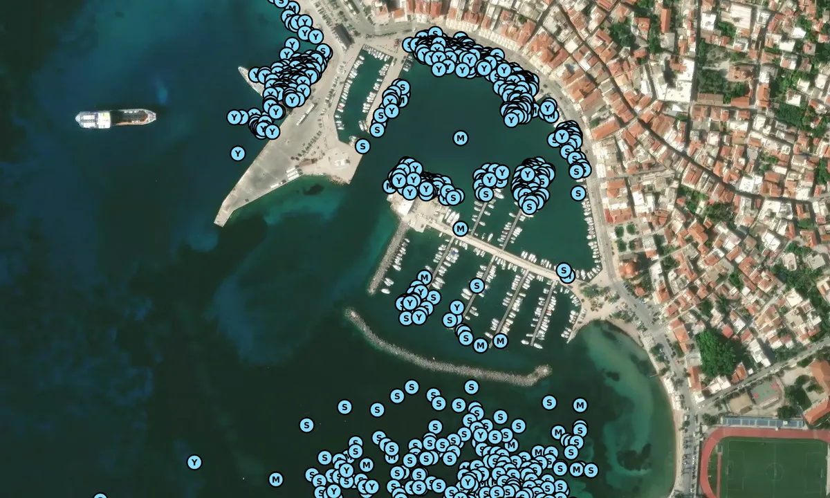 Satelite image of Aigina Town Port