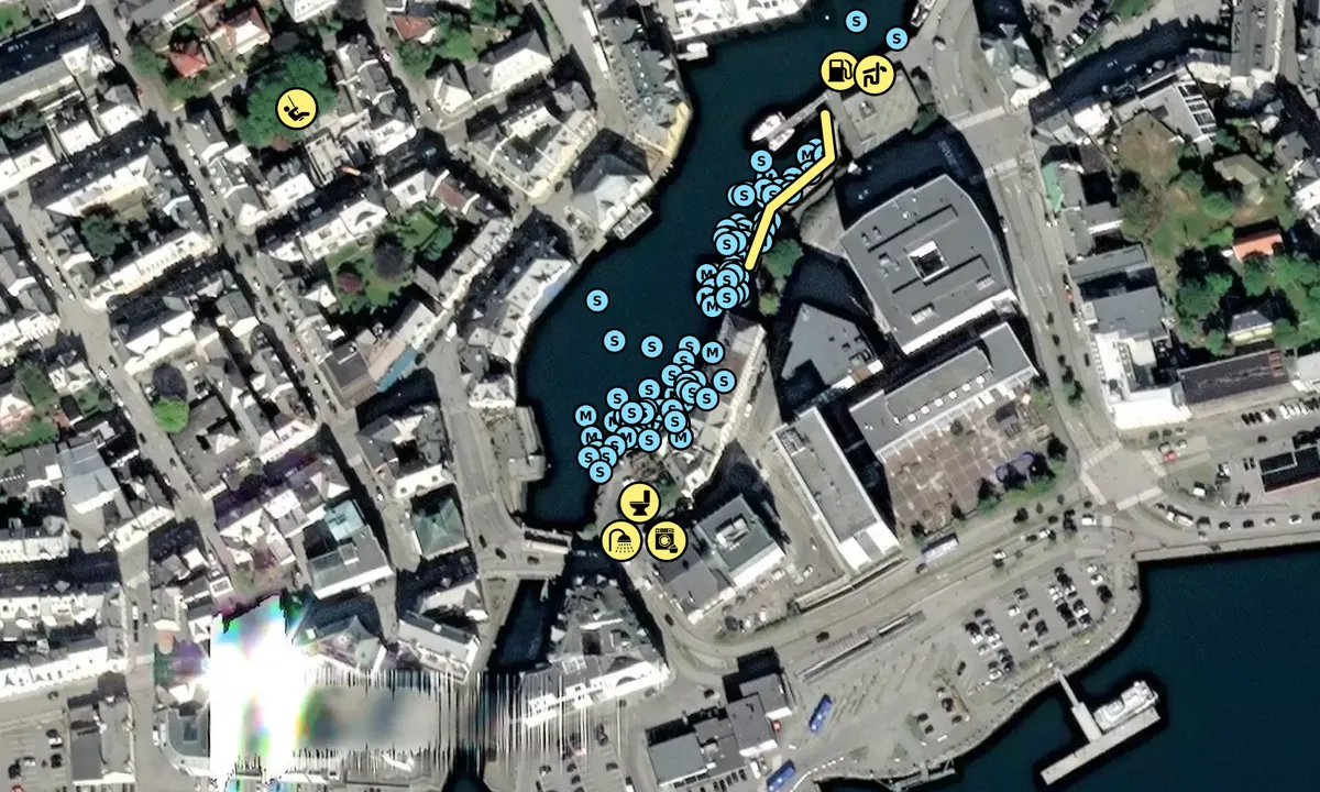Satelite image of Alesund - inner harbour