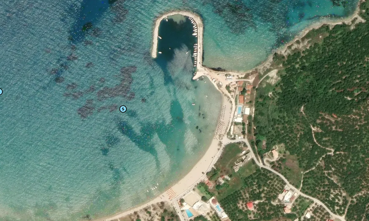 Satelite image of Alykanas Beach