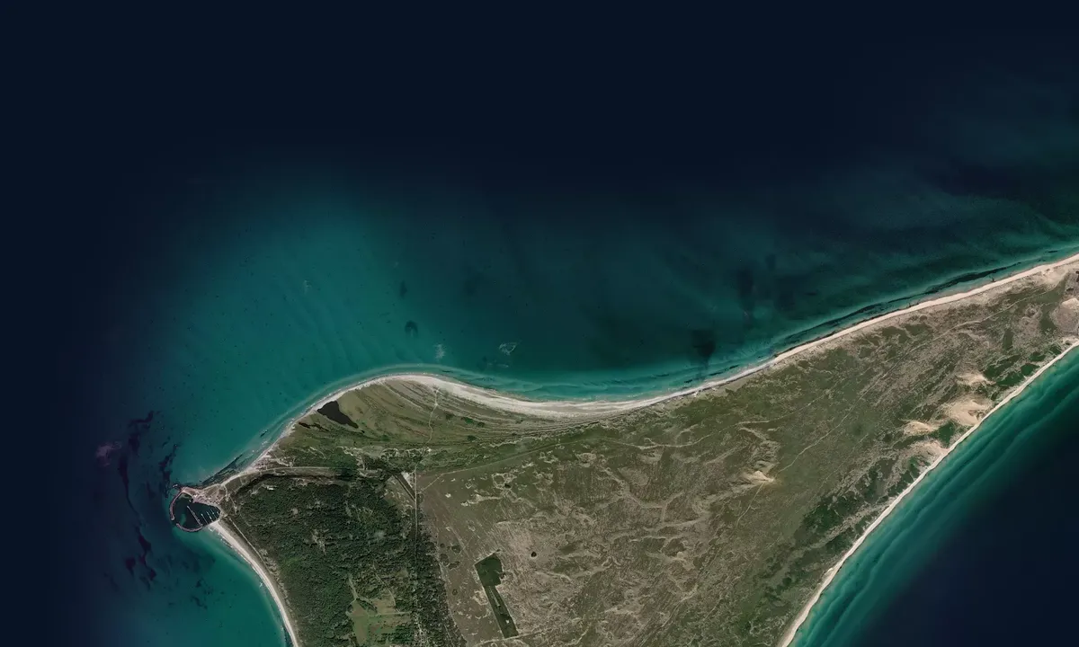 Flyfoto av Anholt nordstrand
