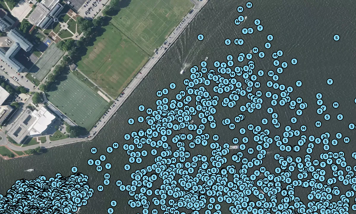 Satelite image of Annapolis Naval Mooring Field