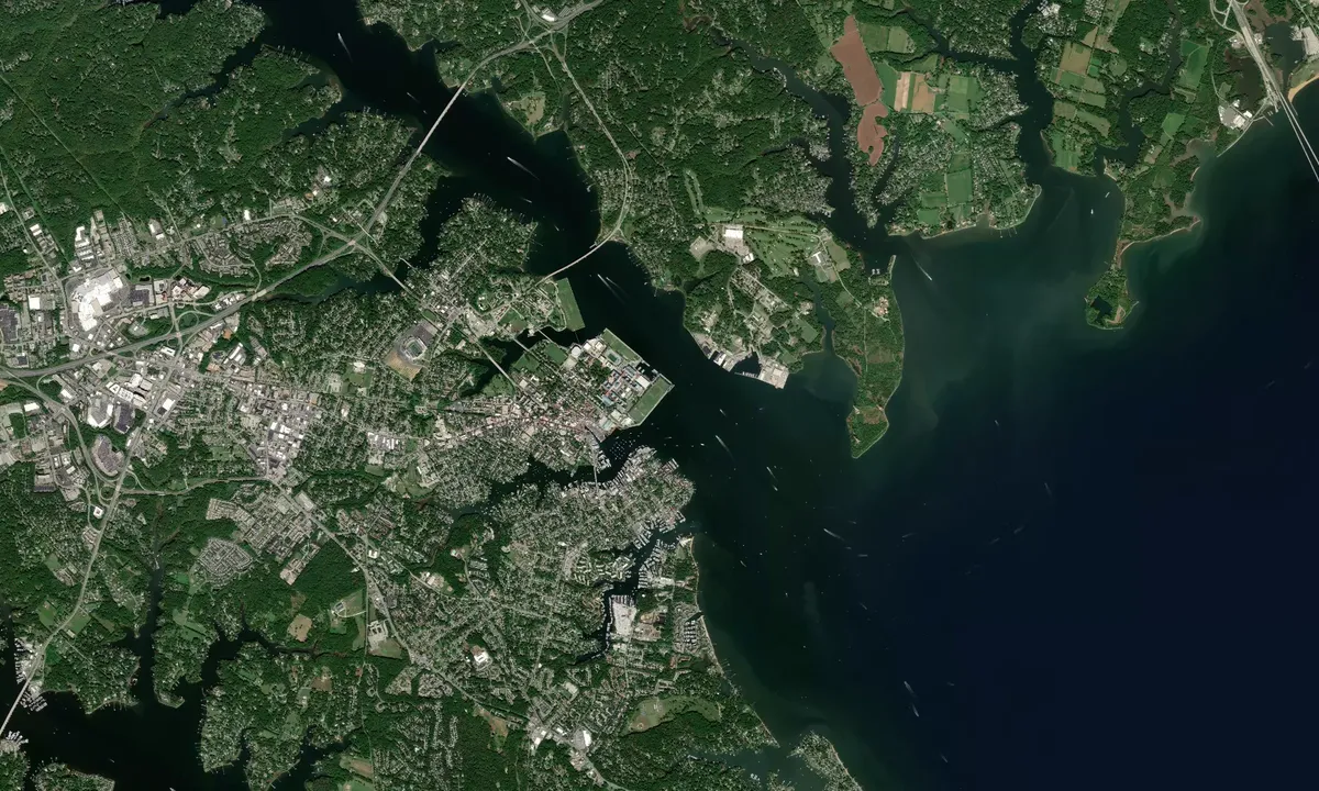 Flyfoto av Annapolis Naval Mooring Field