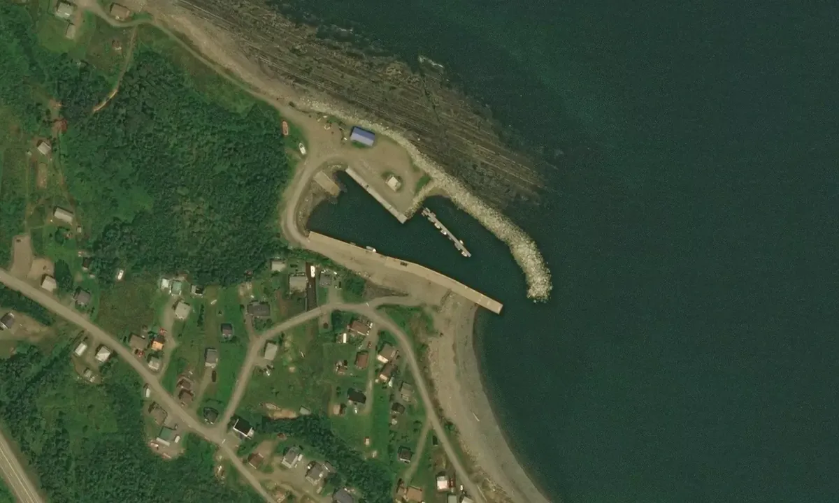Satelite image of Anse a Valleau Federal Wharf