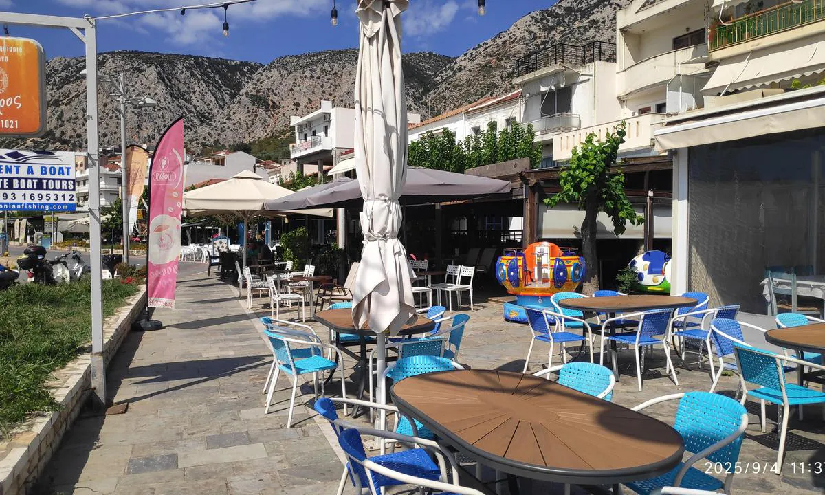 Astakos: There is a row of about 7 cocktail bars, cafes and restaurants on the key front that offer very good value in cocktails, beers and food including a very good fish restaurant called the Blue fish.
