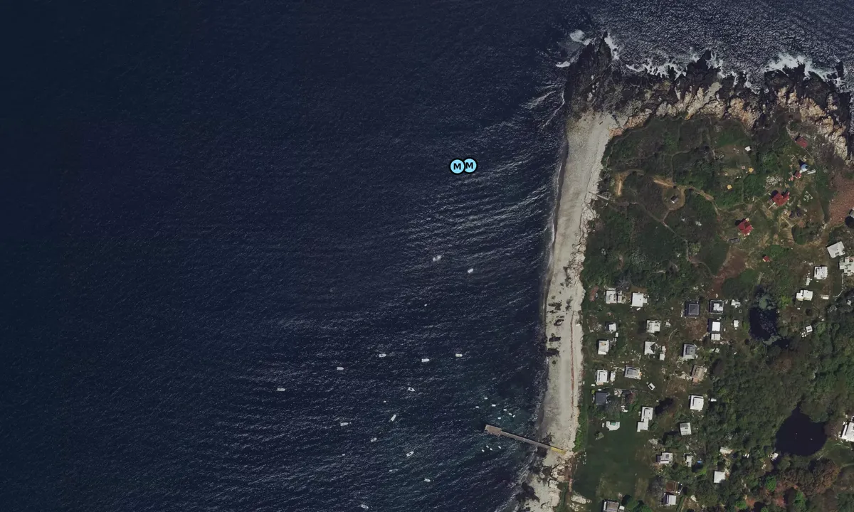 Satelite image of Baker’s Island Light Mooring