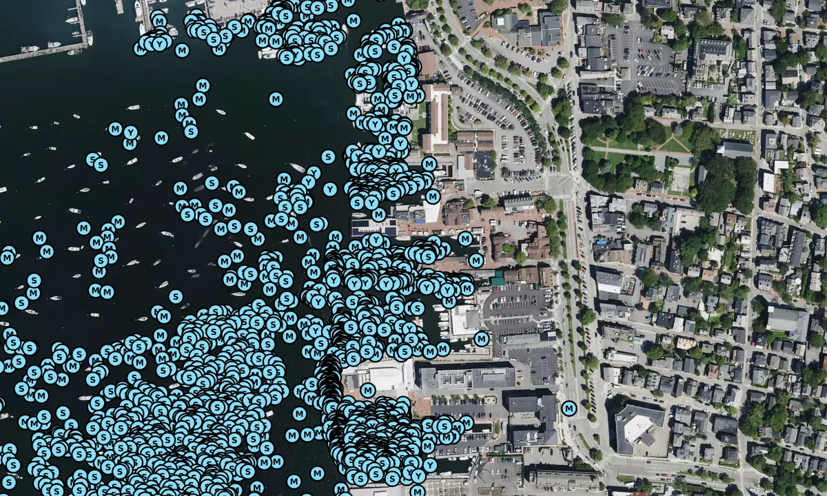 Satelite image of Bannisters Wharf Marina