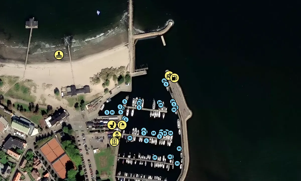 Satelite image of Båstad Gästhamn