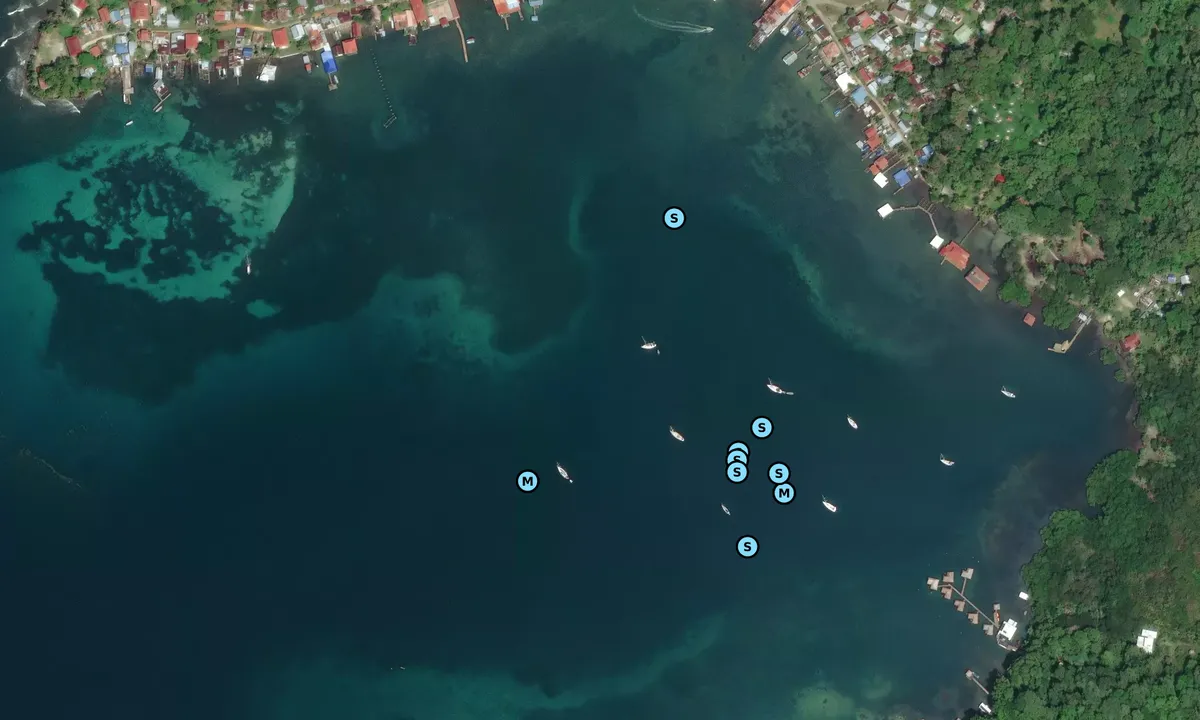 Satelite image of Bastimentos Town Anchorage