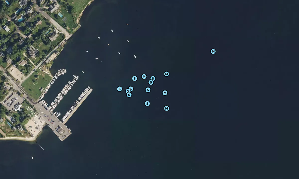 Satelite image of Bellport Bay Yacht Club