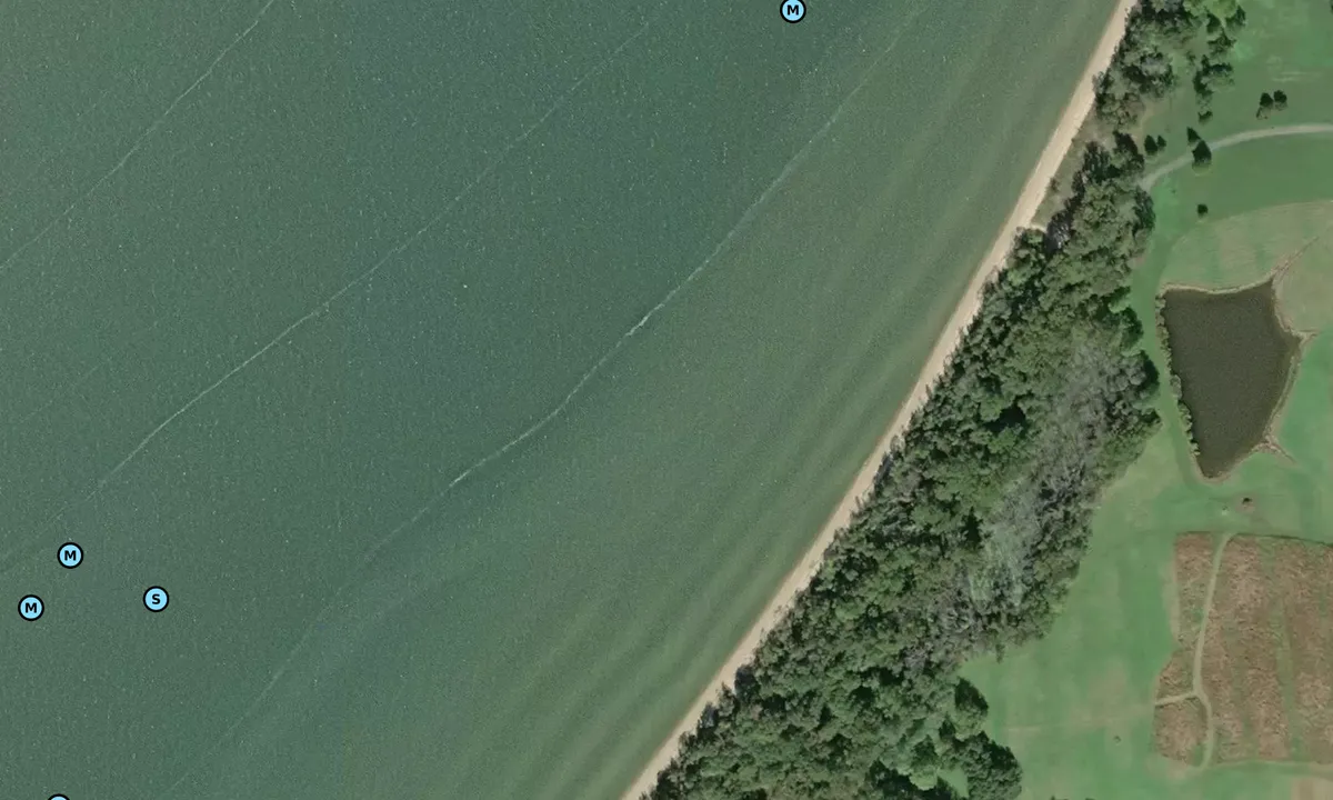 Satelite image of Belly Button Beach