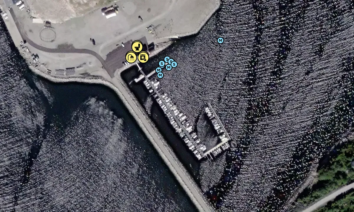 Satelite image of Bessaker Båtforening's Gjestekai