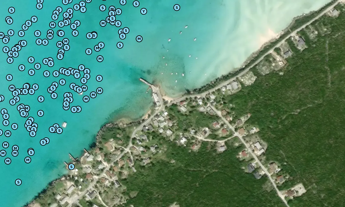 Satelite image of Black Point Settlement Town Dock