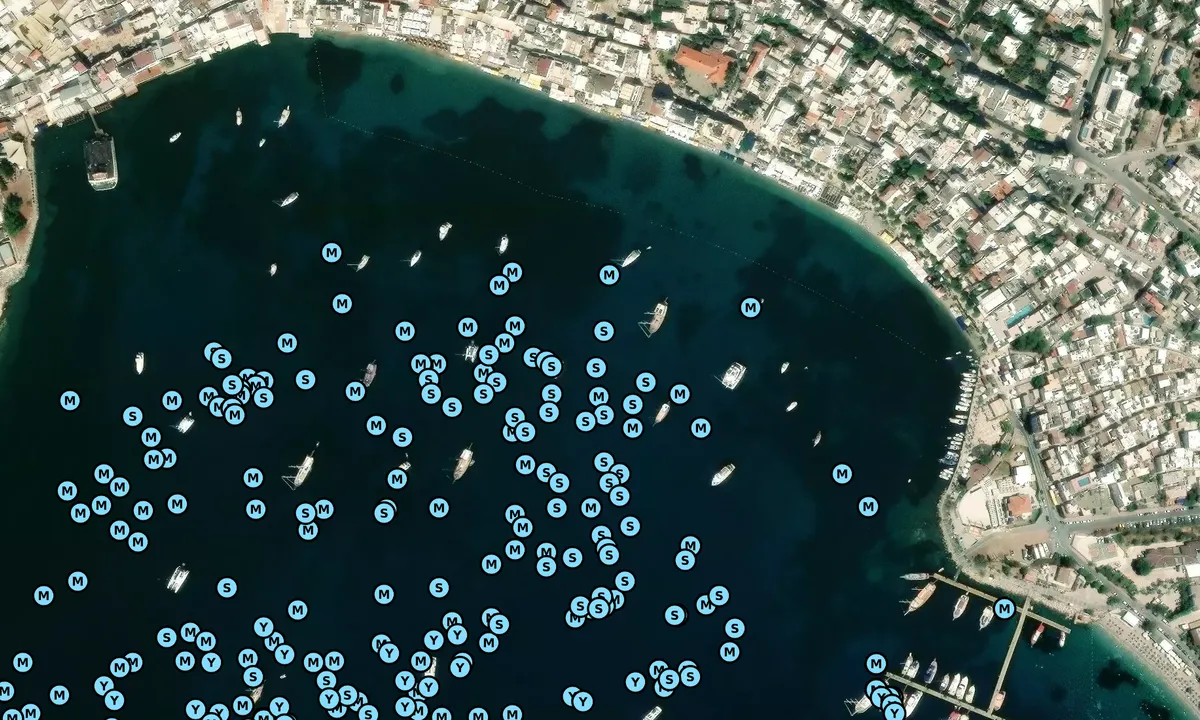 Satelite image of Bodrum beach/ Castle Bay