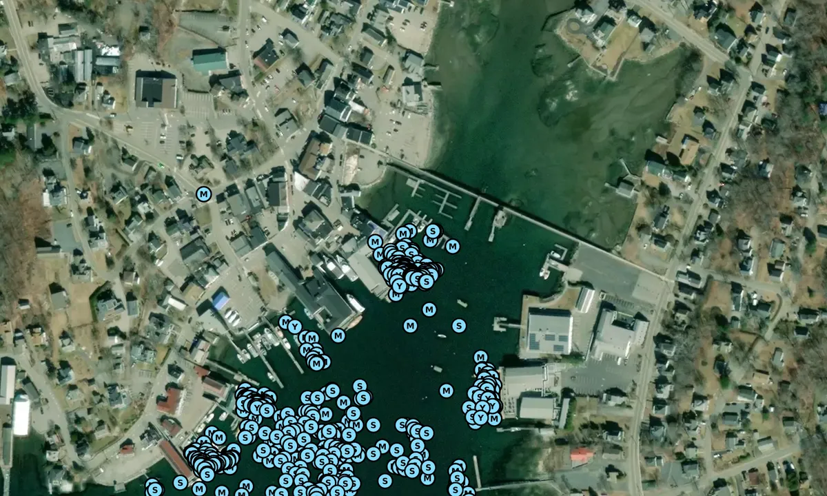 Satelite image of Boothbay Harbor Marina - Lincoln