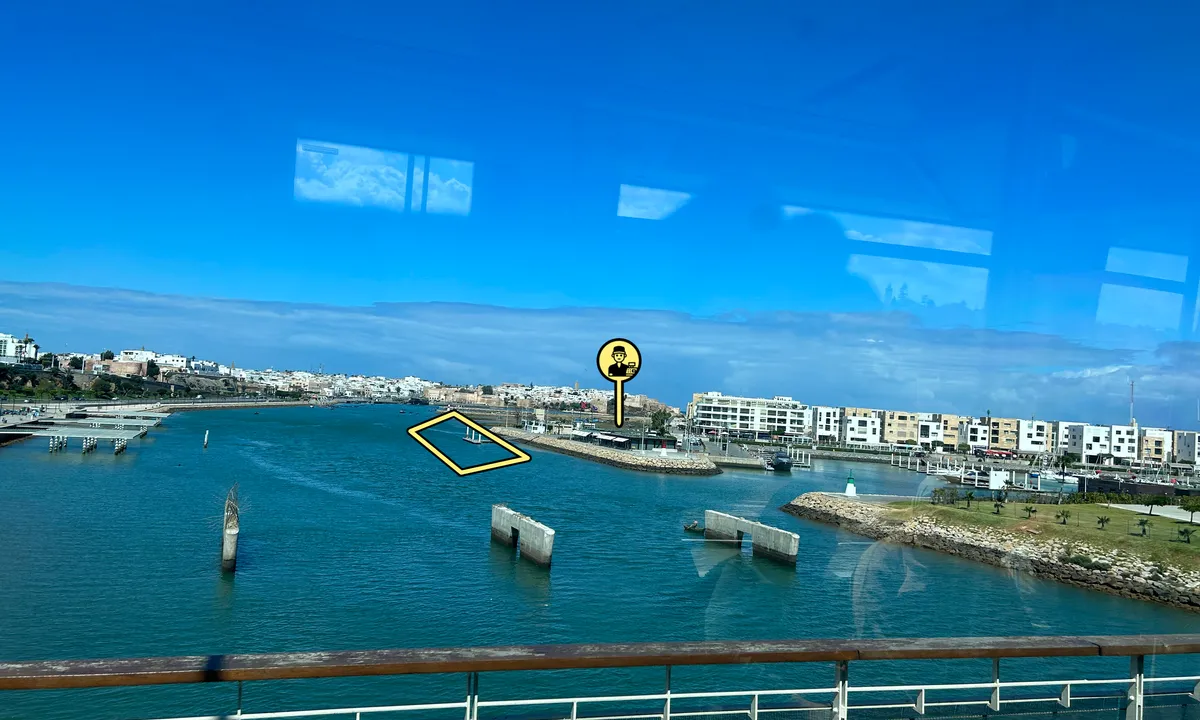 Bouregreg Marina - Rabat: Go up the river (approx. 1 nm) until you see the waiting pontoon on port side. Tie up to it for customs clearance and check-in into the marina.