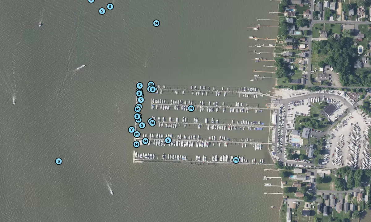Satelite image of Bowley's Marina