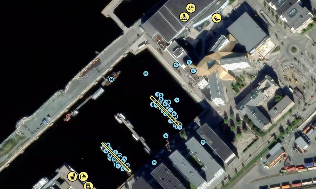 Satelite image of Brattørbassenget gjestehavn