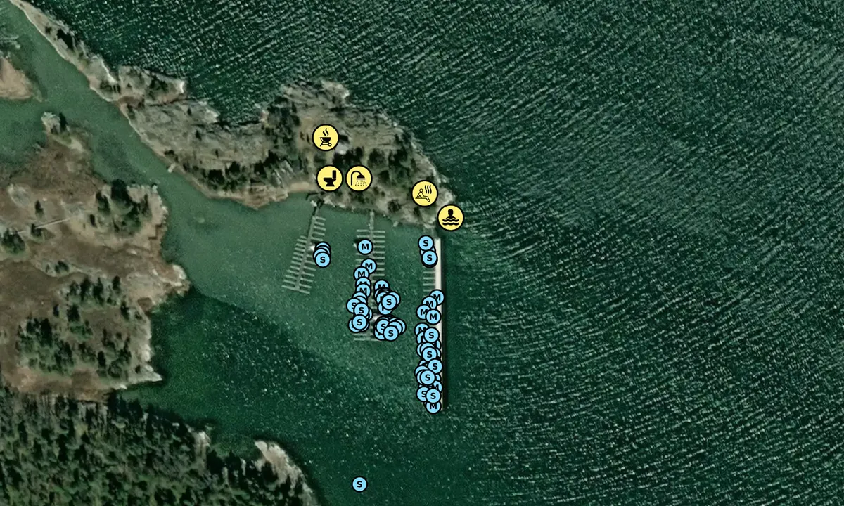 Satelite image of Bråvikens Segelsällskaps uthamn Snedskär