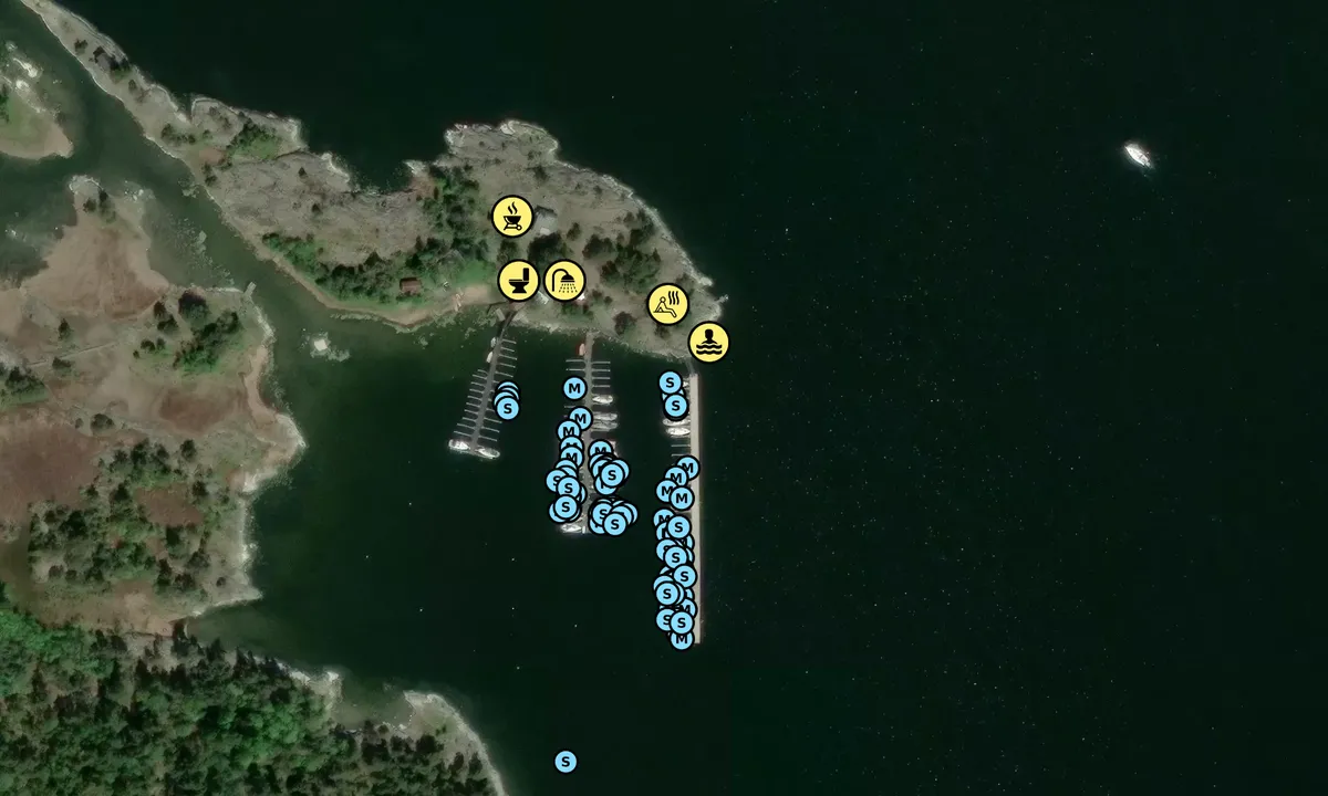 Satelite image of Bråvikens Segelsällskaps uthamn Snedskär