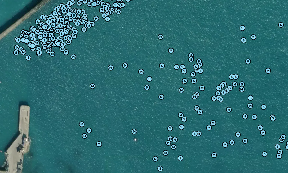 Satelite image of Braye Harbour