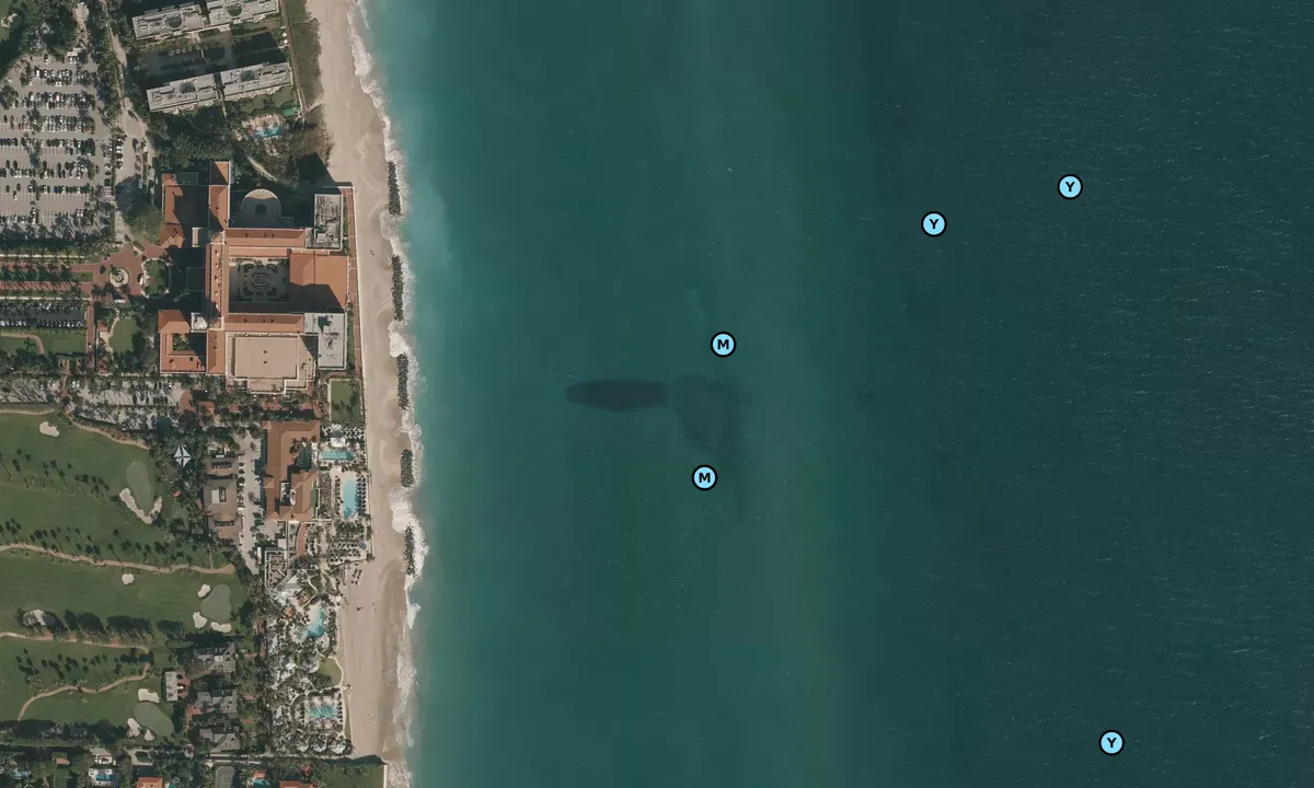 Satelite image of Breakers Reef (moorings)