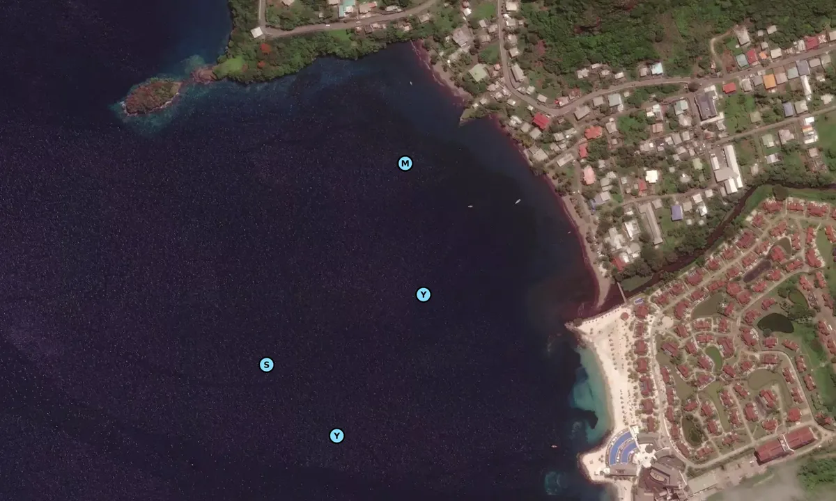 Satelite image of Buccament Bay