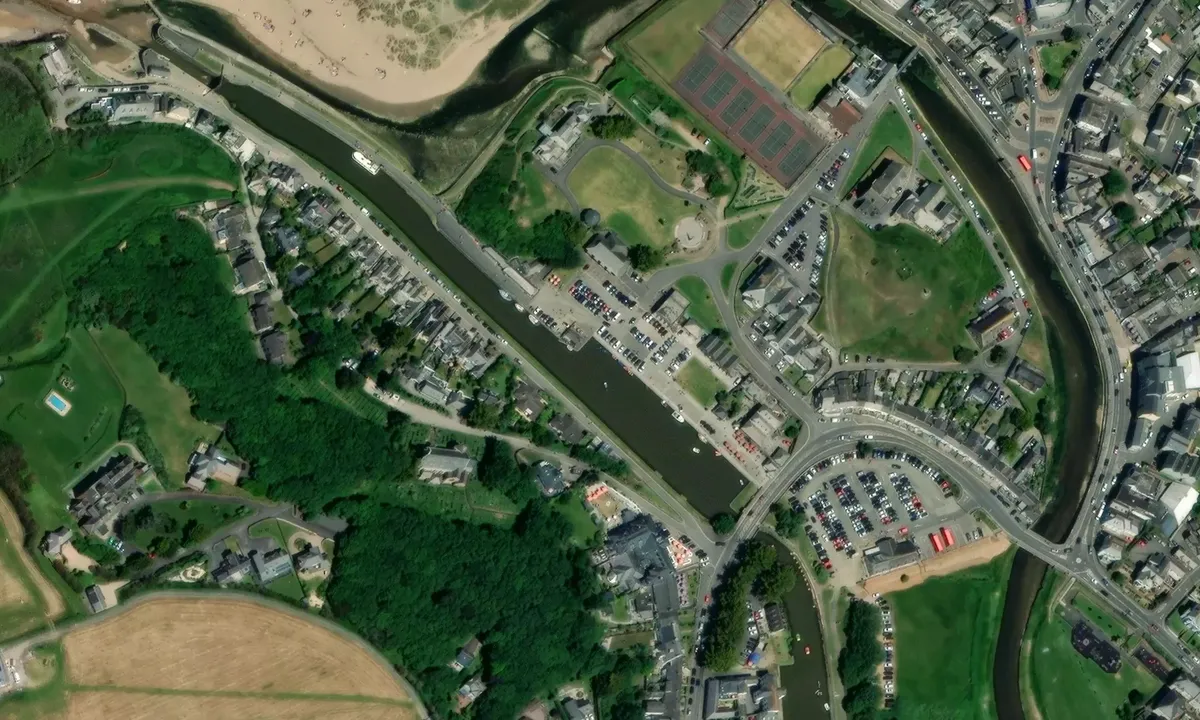 Satelite image of Bude Canal Lower Basin