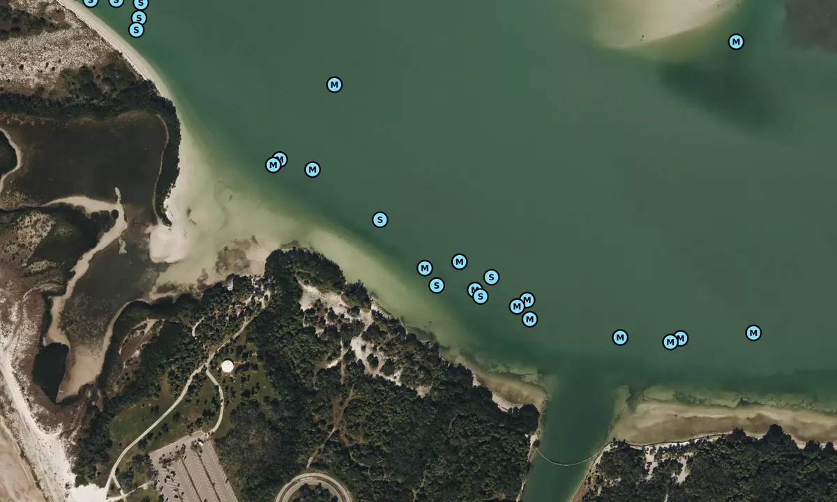 Satelite image of Bunces Pass - West