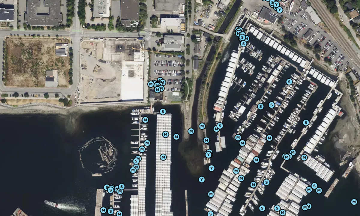 Satelite image of Burrard Yacht Club - North Vancouver