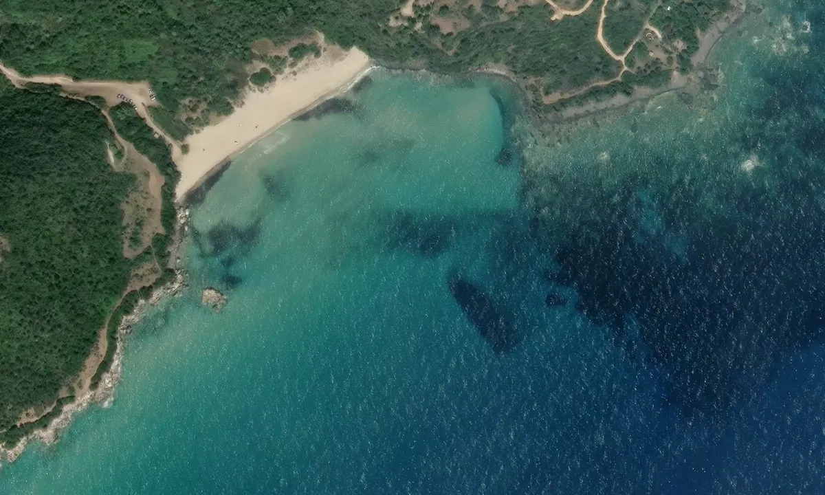 Satelite image of Cala Cartoe 1