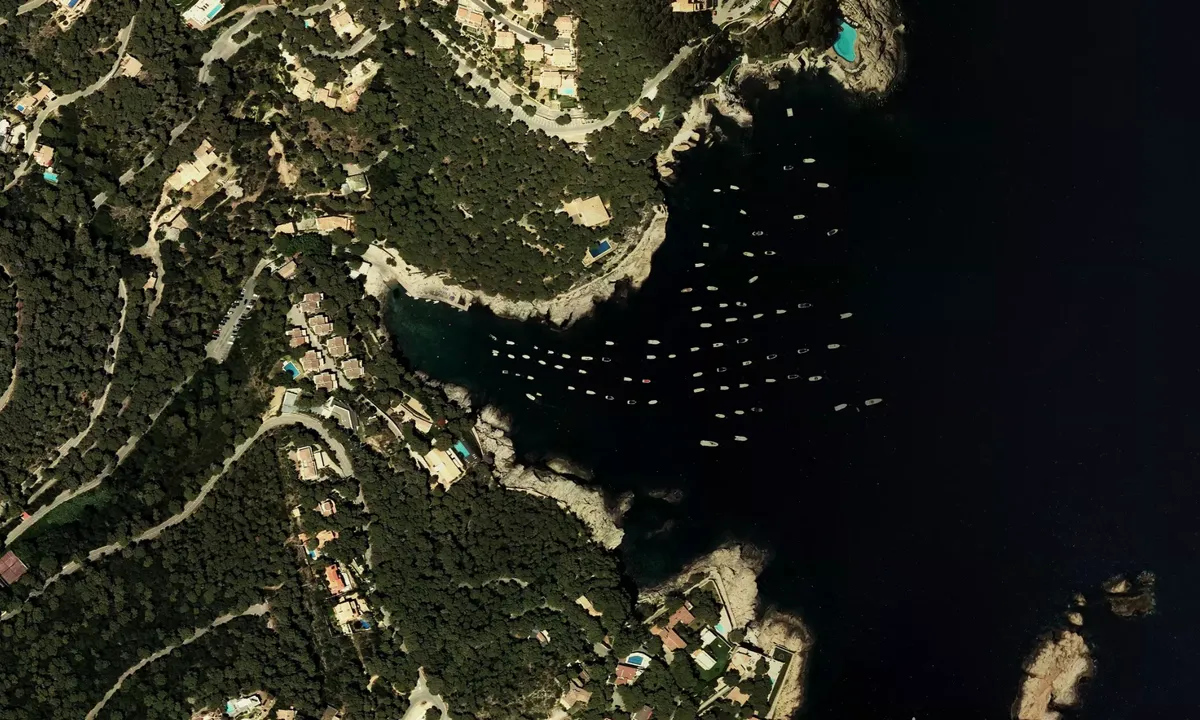Flyfoto av Cala d'Aiguafreda