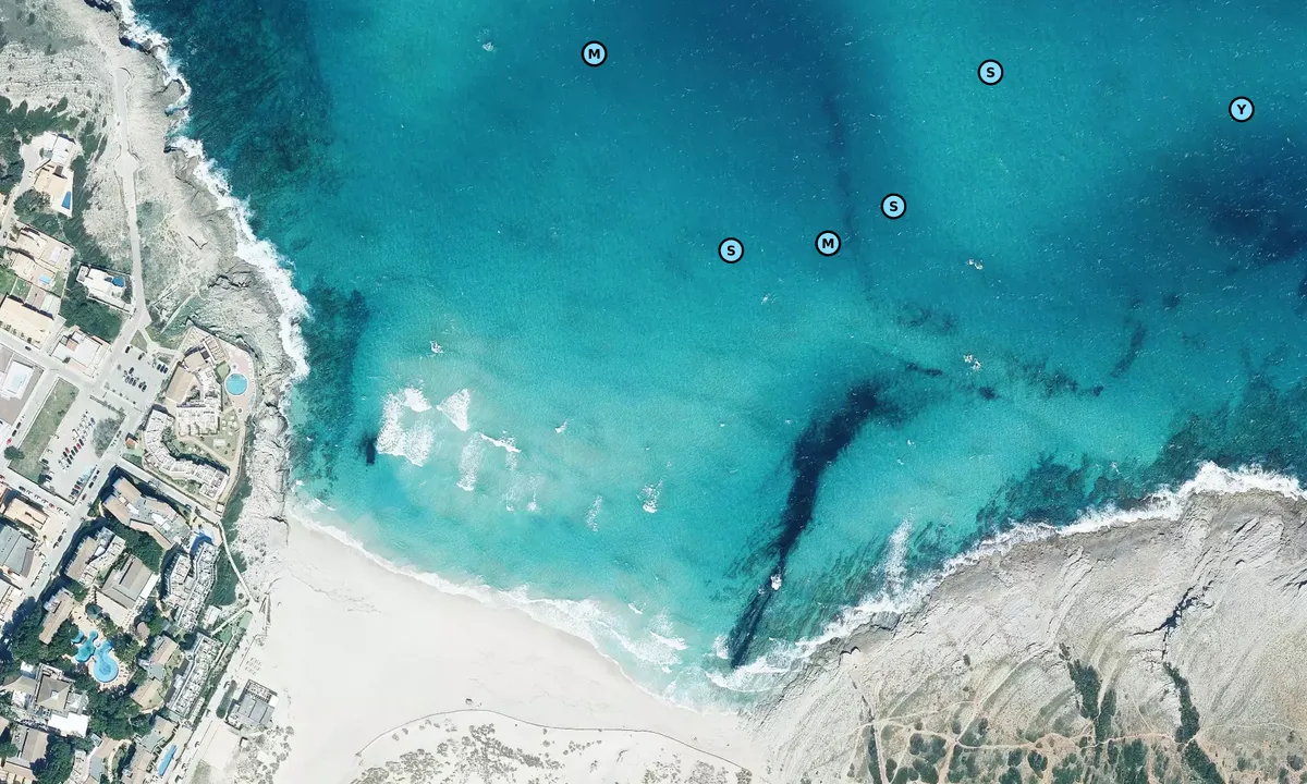 Satelite image of Cala Mesquida - Balearic Islands