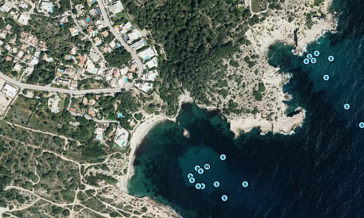 Satelite image of Cala Roja - Cap Martinet