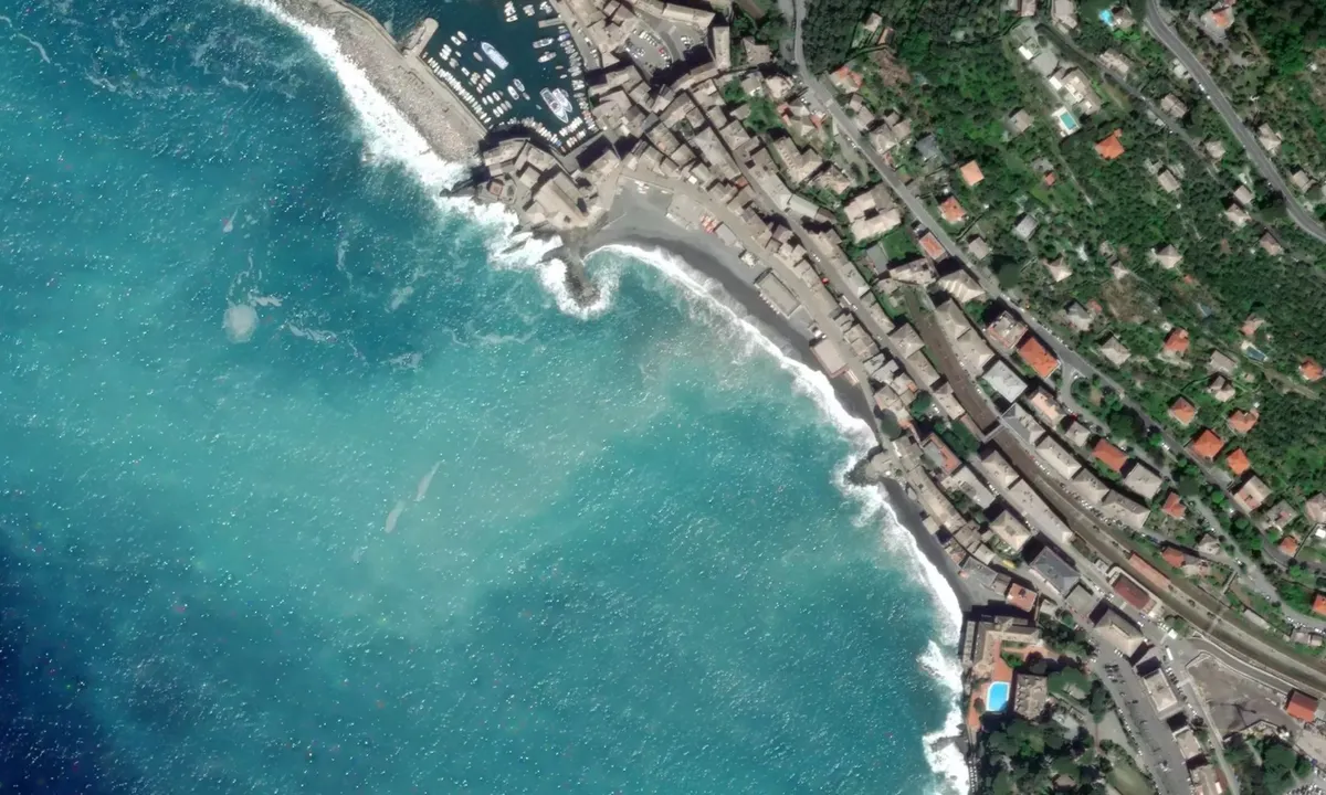 Flyfoto av Camogli Anchoage
