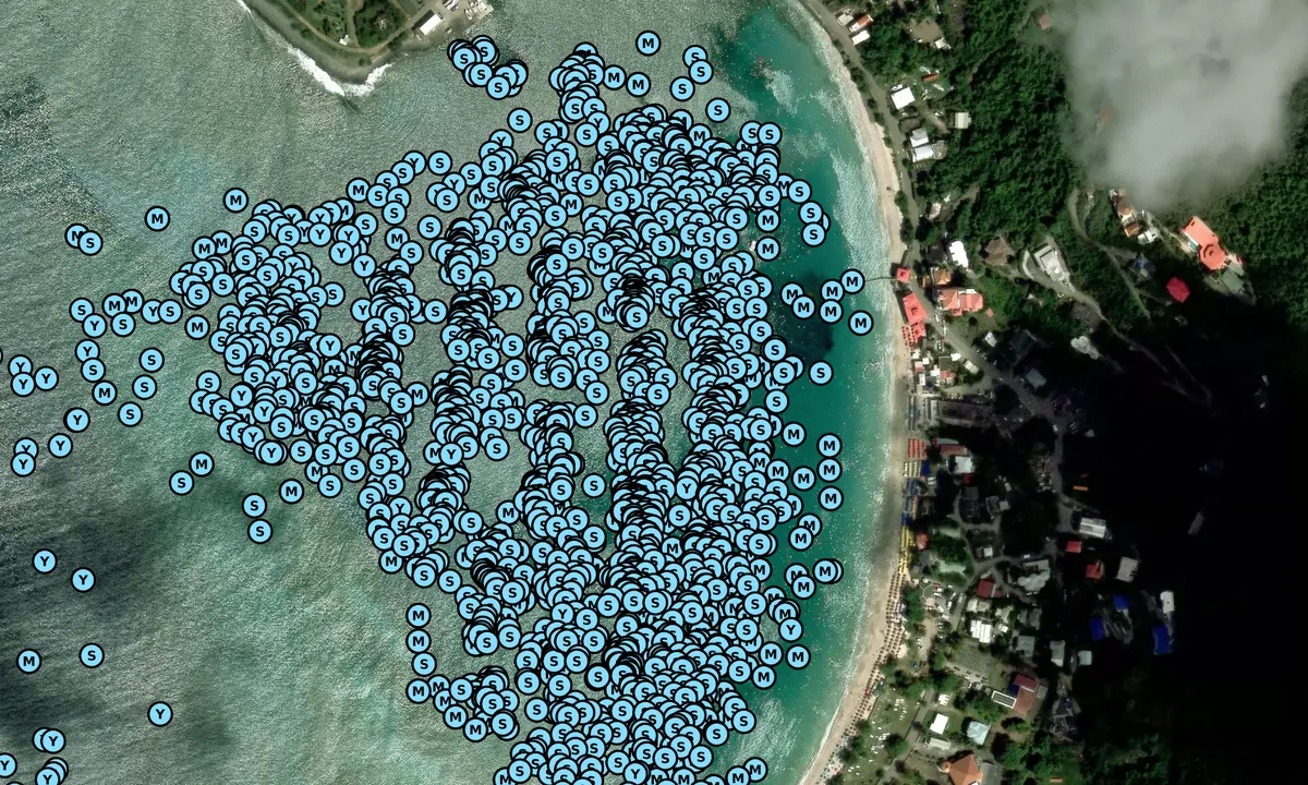 Satelite image of Cane Garden Bay
