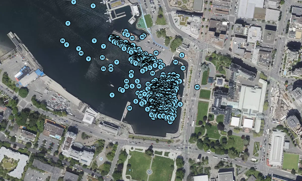 Satelite image of Causeway Floats Greater Victoria Harbor Authority
