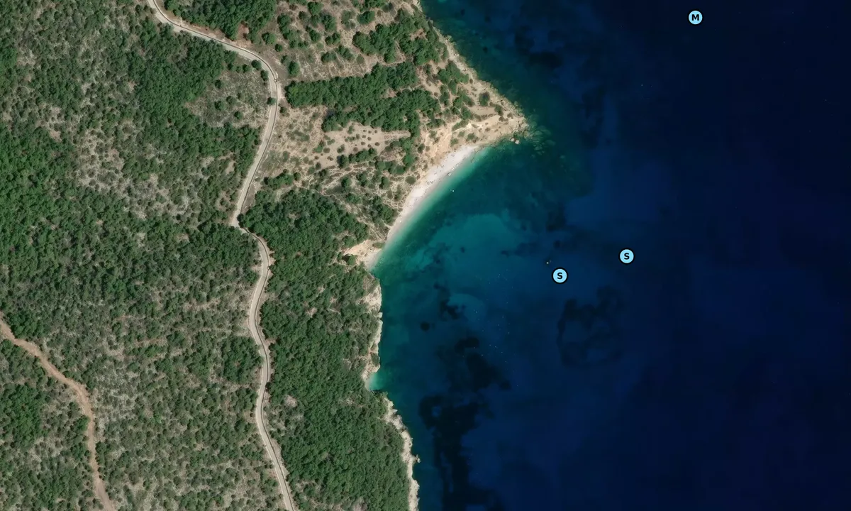 Satelite image of Chalikiada Beach