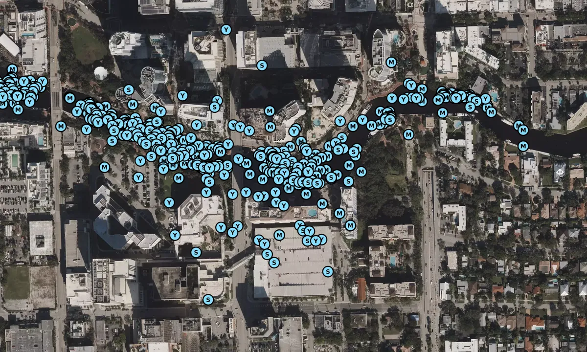 Satelite image of City Dock at 5th Avenue, South Side