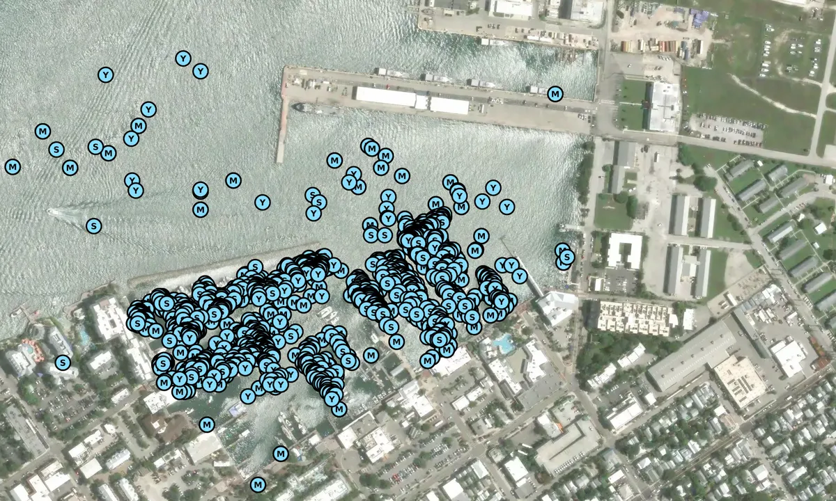 Satelite image of Conch Harbor Marina - Key West