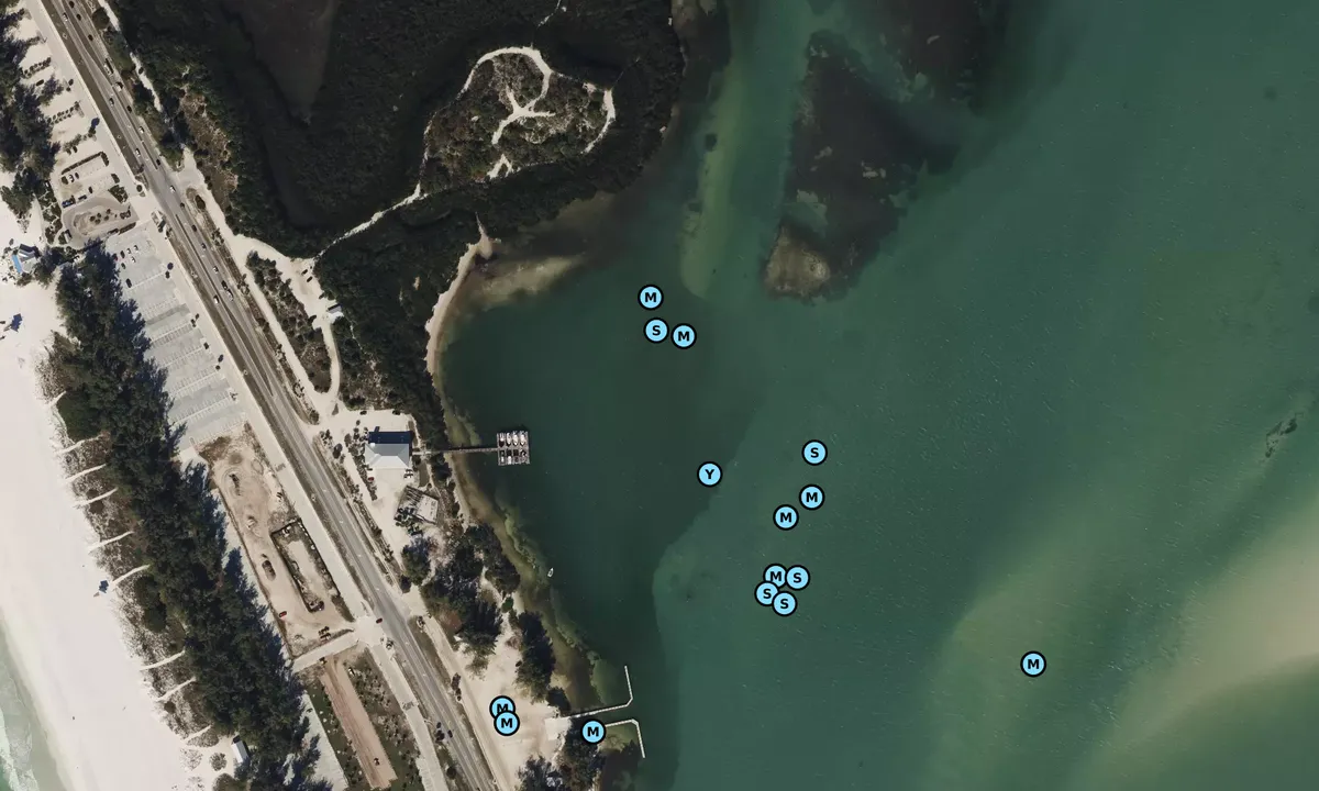 Satelite image of Coquina Beach