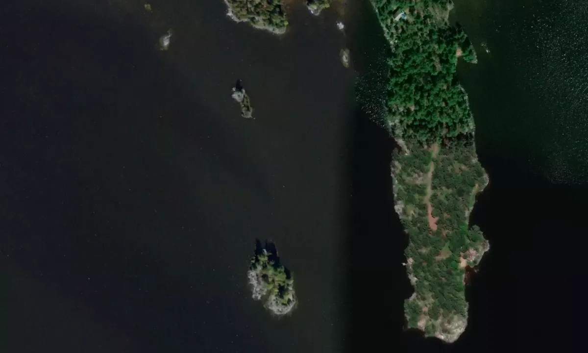 Satelite image of Cowley Bay Anchorage