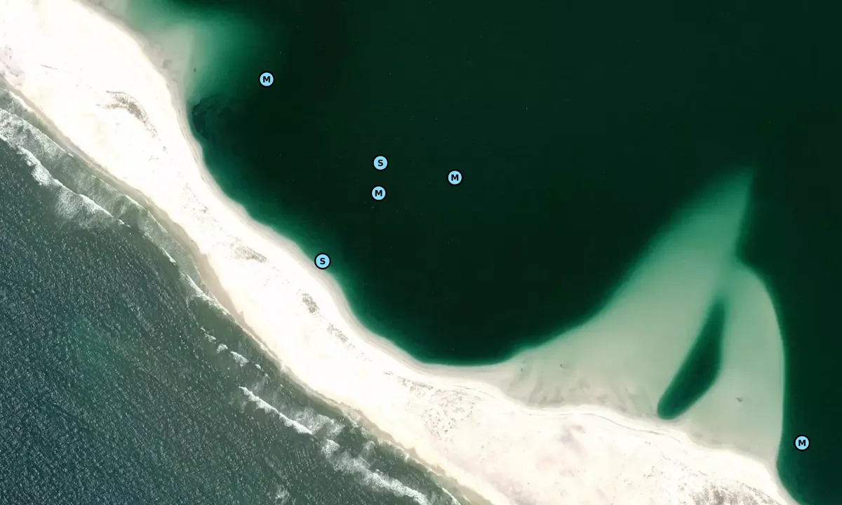 Satelite image of Crooked Island Beach