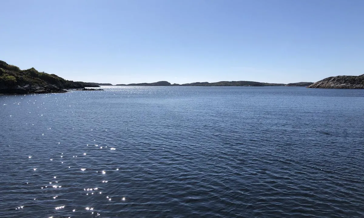 Gnistrende solskinn i utsikten ut fra aknkringsplassen i Dalavågen.